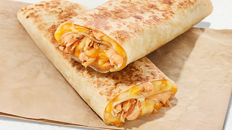Cantina Chicken Rolled Quesadilla lying on a napkin