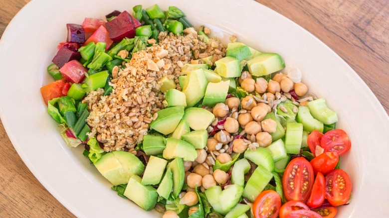 Vegan Cobb Salad with avocado, quinoa, chickpeas, tomatoes, and more from Cheesecake Factory
