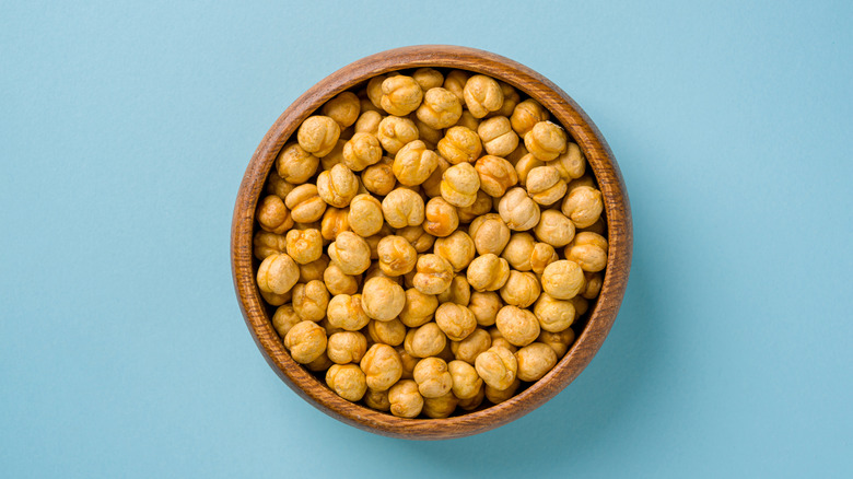 bowl of roasted garbanzo beans