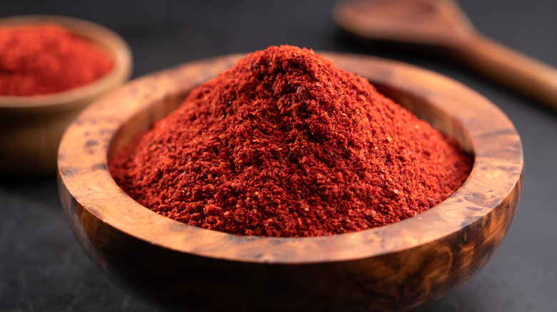 Berbere spice in wooden bowl