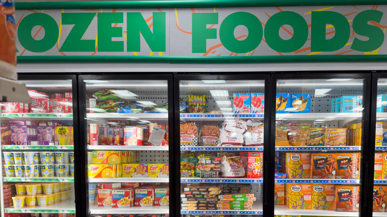 Frozen Foods section fridge inside local Dollar Tree Store