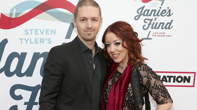 Sean Ellingson and Lynsi Snyder Ellingson on the red carpet at Steven Tyler's Second Annual GRAMMY Awards Viewing Party