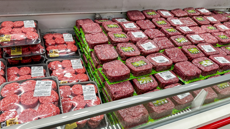 A variety of ground beef products at Sam's Club,