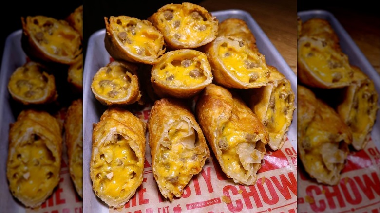 The cheeseburger egg rolls from Applebee's
