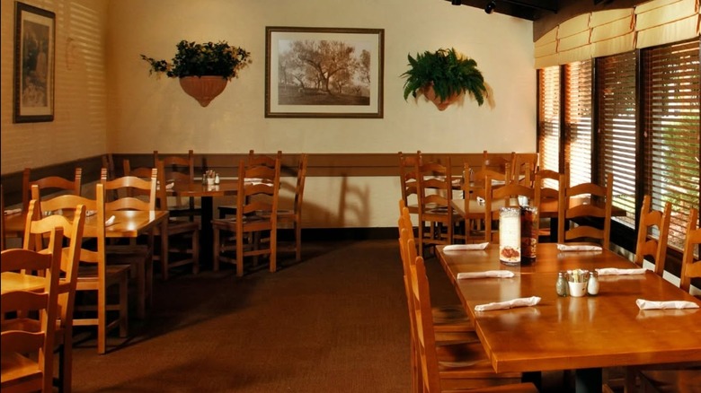 Inside an Olive Garden restaurant