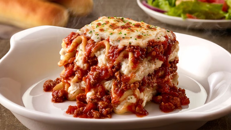 Olive Garden's Lasagna Classico in a plate