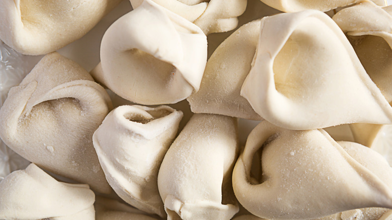 frozen dumplings close up