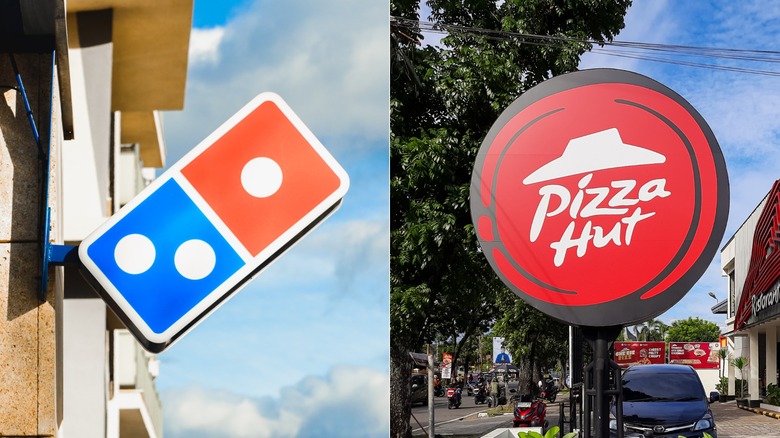 Domino's and Pizza Hut signs