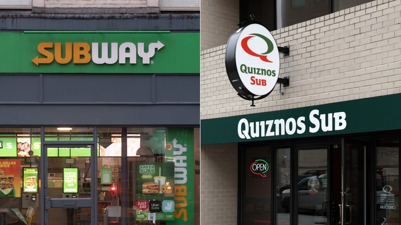 Subway and Quiznos stores
