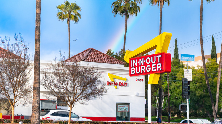 Views of In-N-Out Burger after a rainstorm