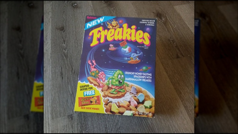 Box of Freakies cereal from 1980s