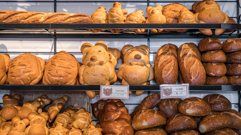 Animal shaped bread loaves at Boudin Bakery