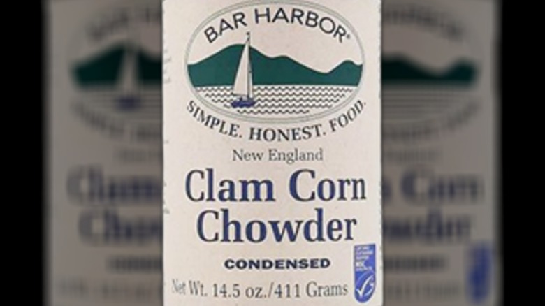 Bar Harbor Foods can of New England clam corn chowder