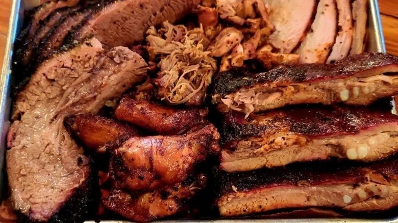 Barbecue meat on a plate