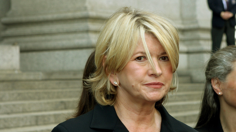 Close up of Martha Stewart outside court 2004