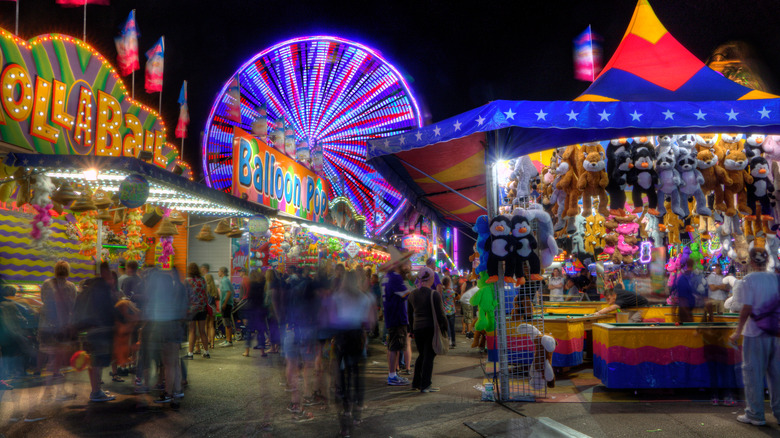 Minnesota State Fair at night.