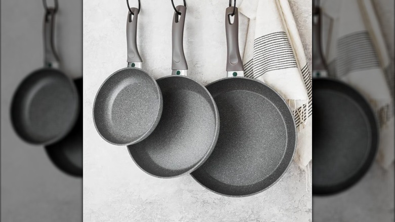 ﻿Ballarini Modena by Henckels 3-piece set of pans hanging on hooks