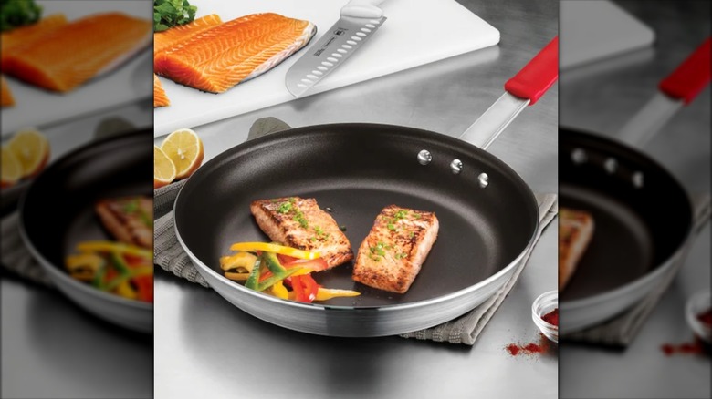 Tramontina 12-inch non-stick restaurant fry pan with fish