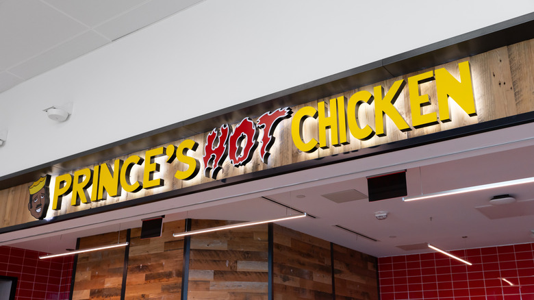 Prince's Hot Chicken sign in food court