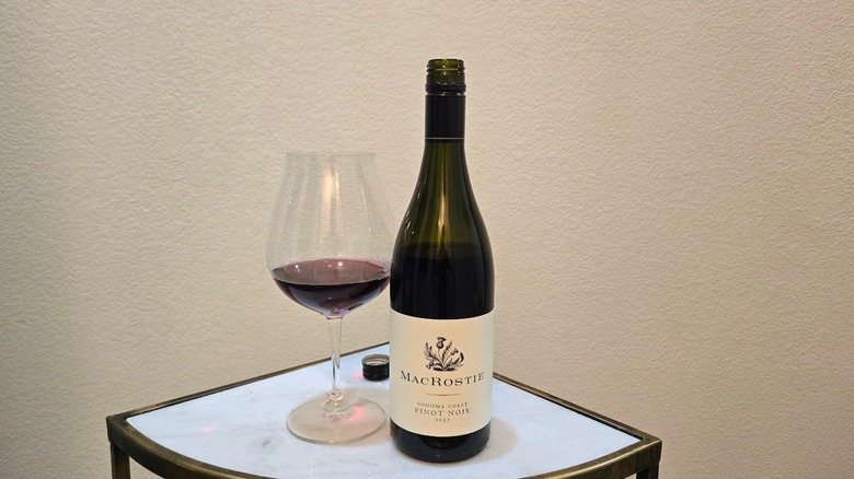 MacRostie Sonoma Coast Pinot Noir and glass