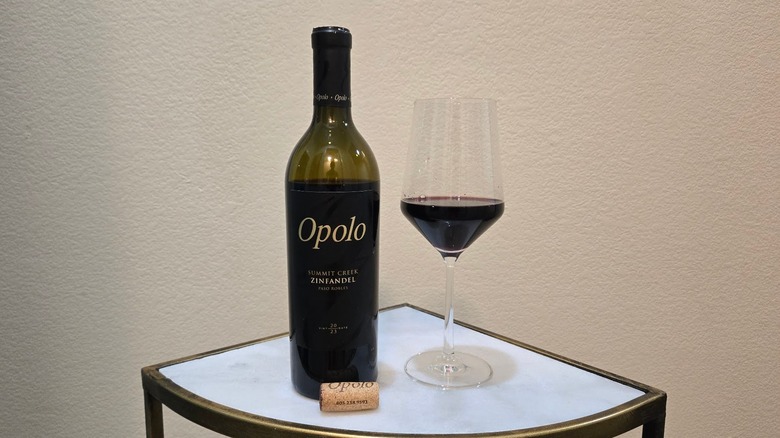 Opolo Summit Creek Zinfandel and glass