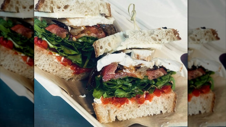 BLT on sourdough bread with spinach