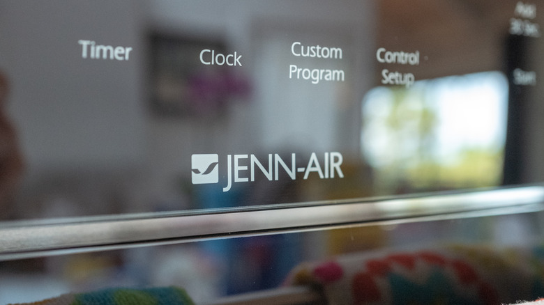 A close up of a JennAir digital display on one of its appliances