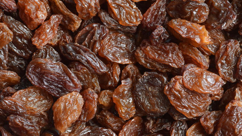 a close-up of raisins