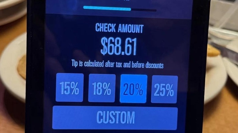 The Texas Roadhouse Roadhouse Pay table tablet