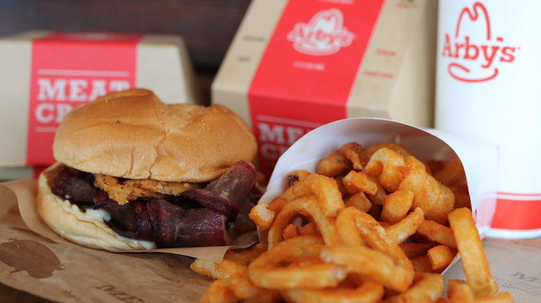 Arby's meal with sandwich fries and drink