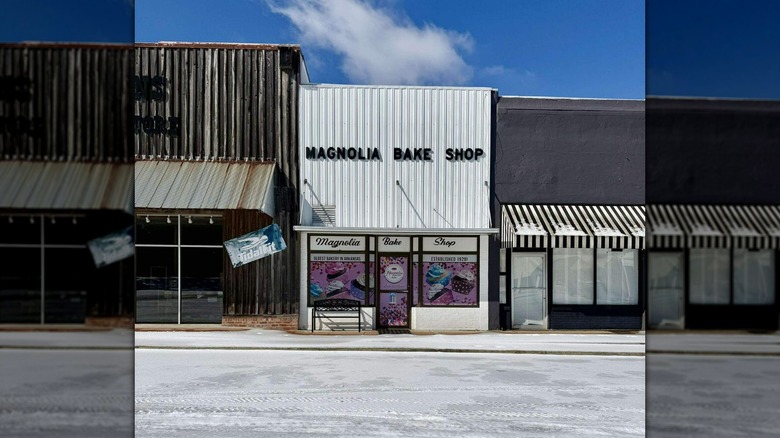 Magnolia Bake Shop white cladded storefront