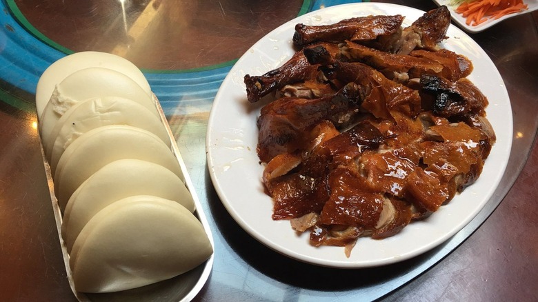 BBQ Peking duck with bao buns served at Sun Wah BBQ