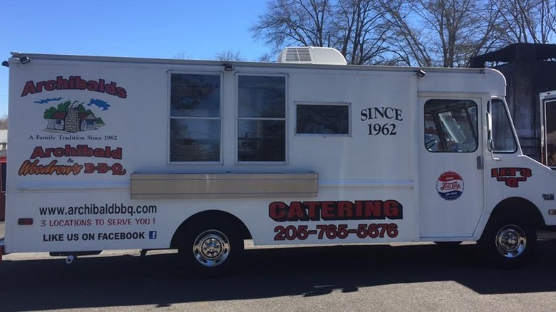Archibald and Woodrow's BBQ catering truck