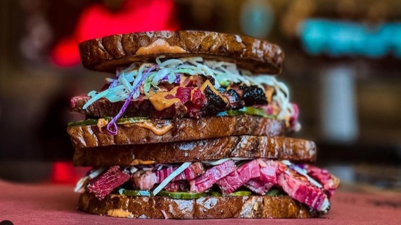 pastrami Rueben sandwiches