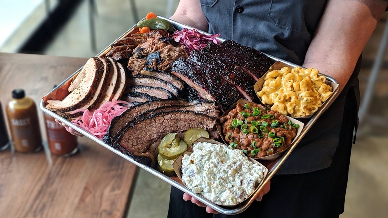 tray of barbecue