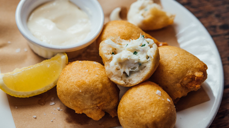 Blue crab beignets