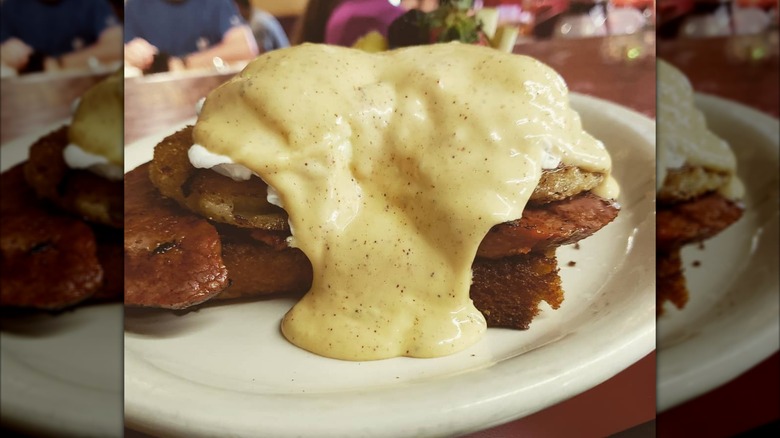 Eggs Benedict on a plate