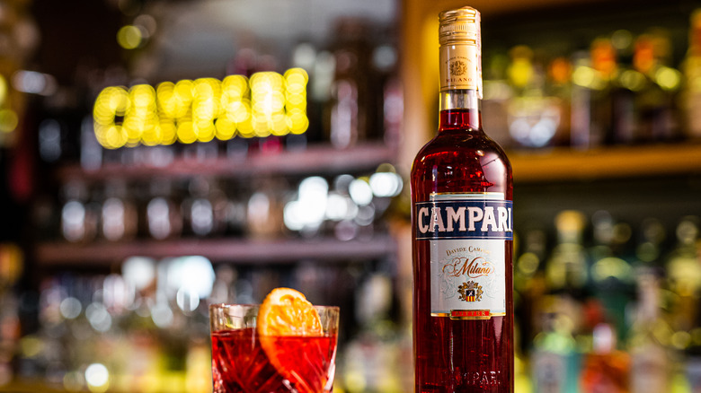 Bottle of Campari liqueur