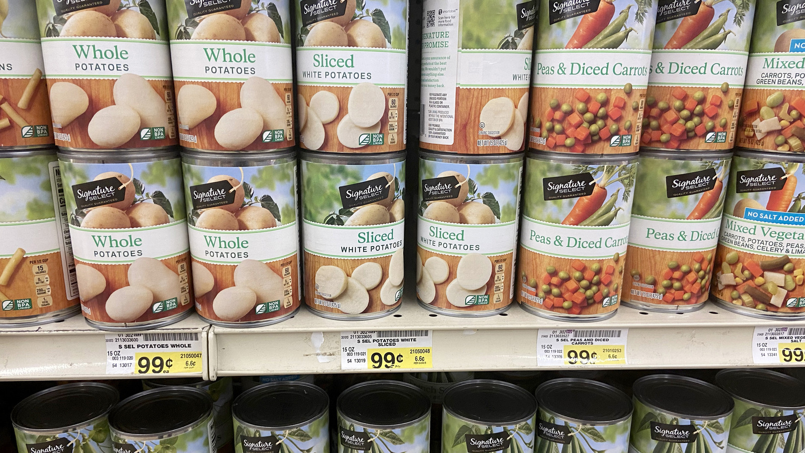 ) Low-priced canned goods