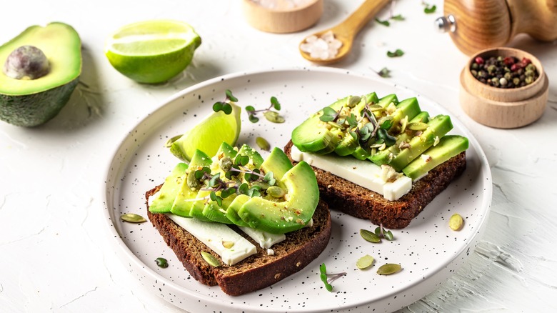 Avocado toast with cheese