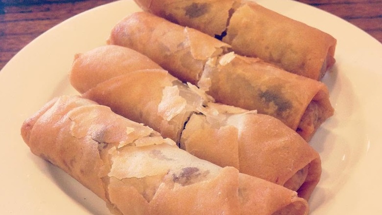 Spring rolls on a plate