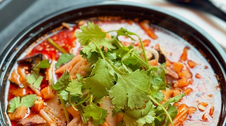 stir fry lamb pao mo soup