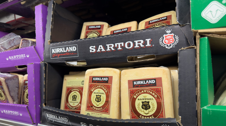 Kirkland Signature Sartori BellaVitano cheese in boxes