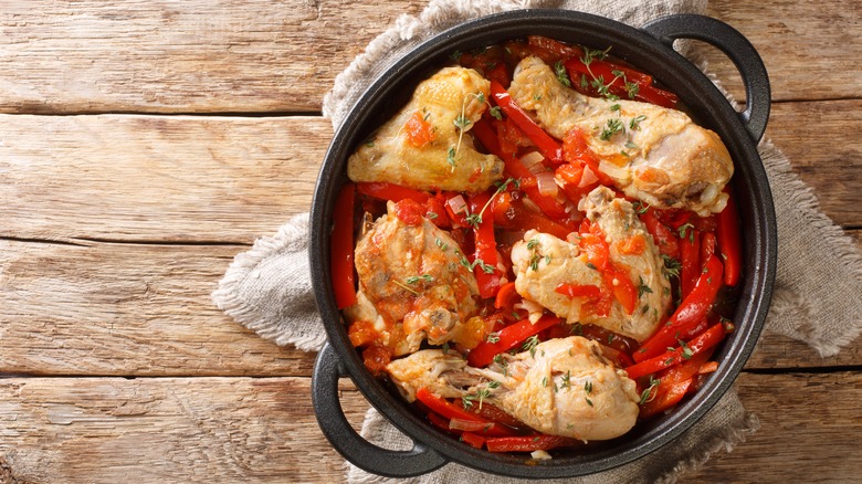 braised chicken and peppers