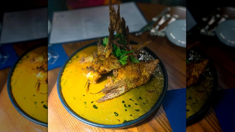 Fried red snapper collar dish served at Florida's Pearl & Horn