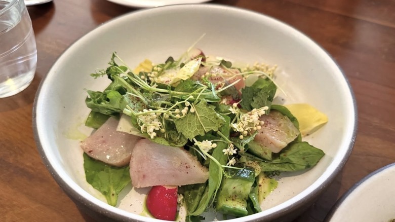 Salad course during a farm dinner at Lula Cafe