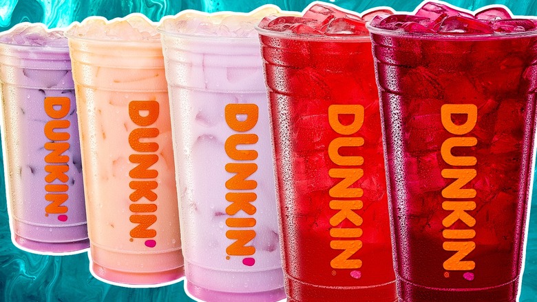 Variety of Dunkin Refreshers cups