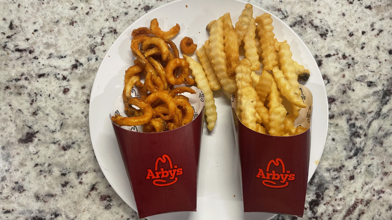 Arby's two kinds of fries on a plate