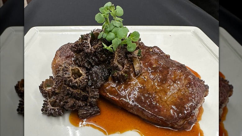 Wagyu on plate with truffles