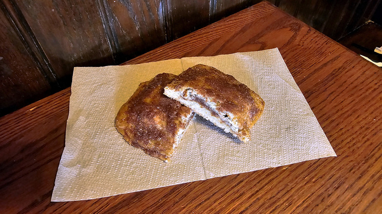 Churro Hand Tart on a napkin